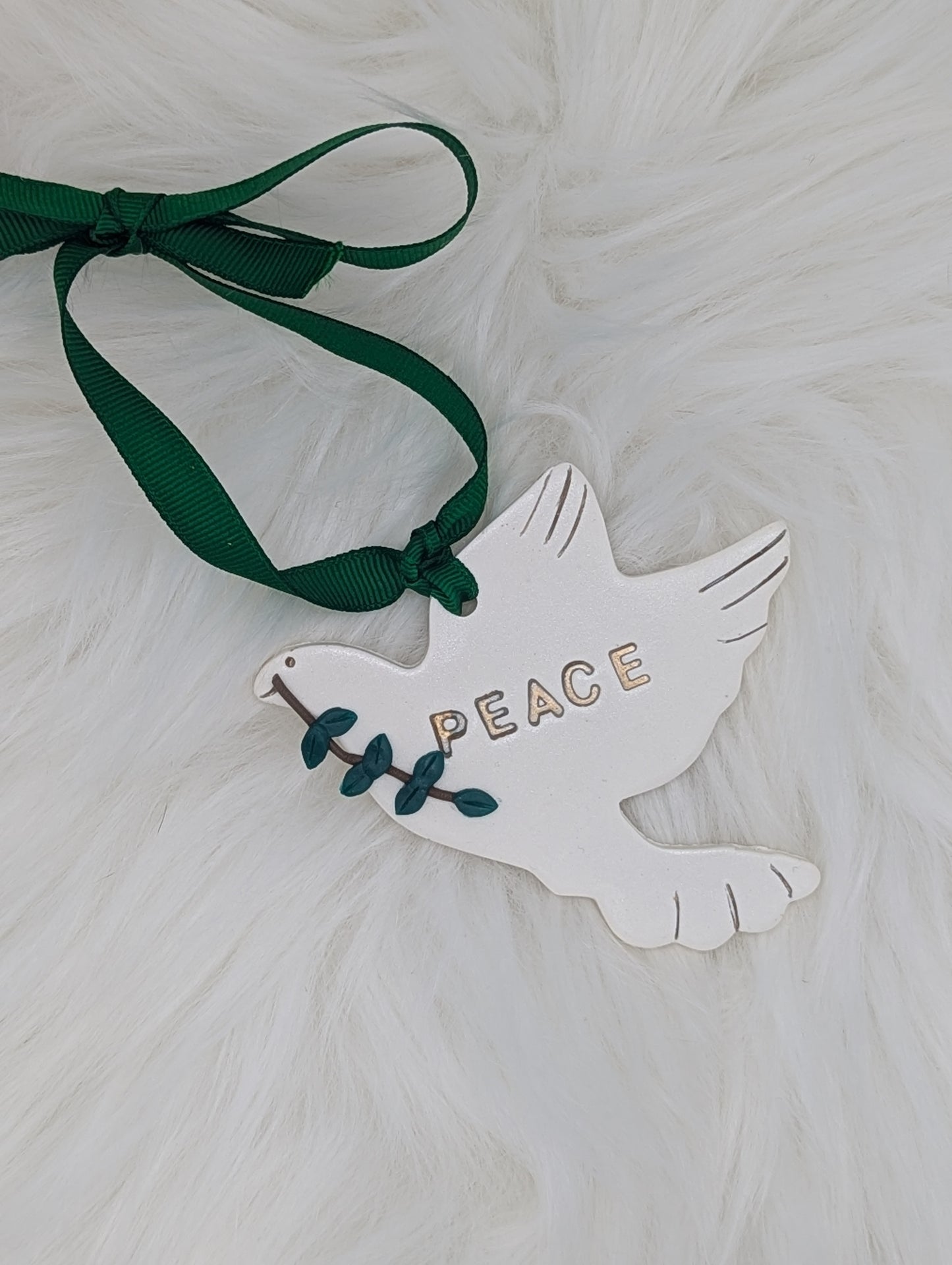 Dove with Olive Branch Ornament – Love, Hope, Peace