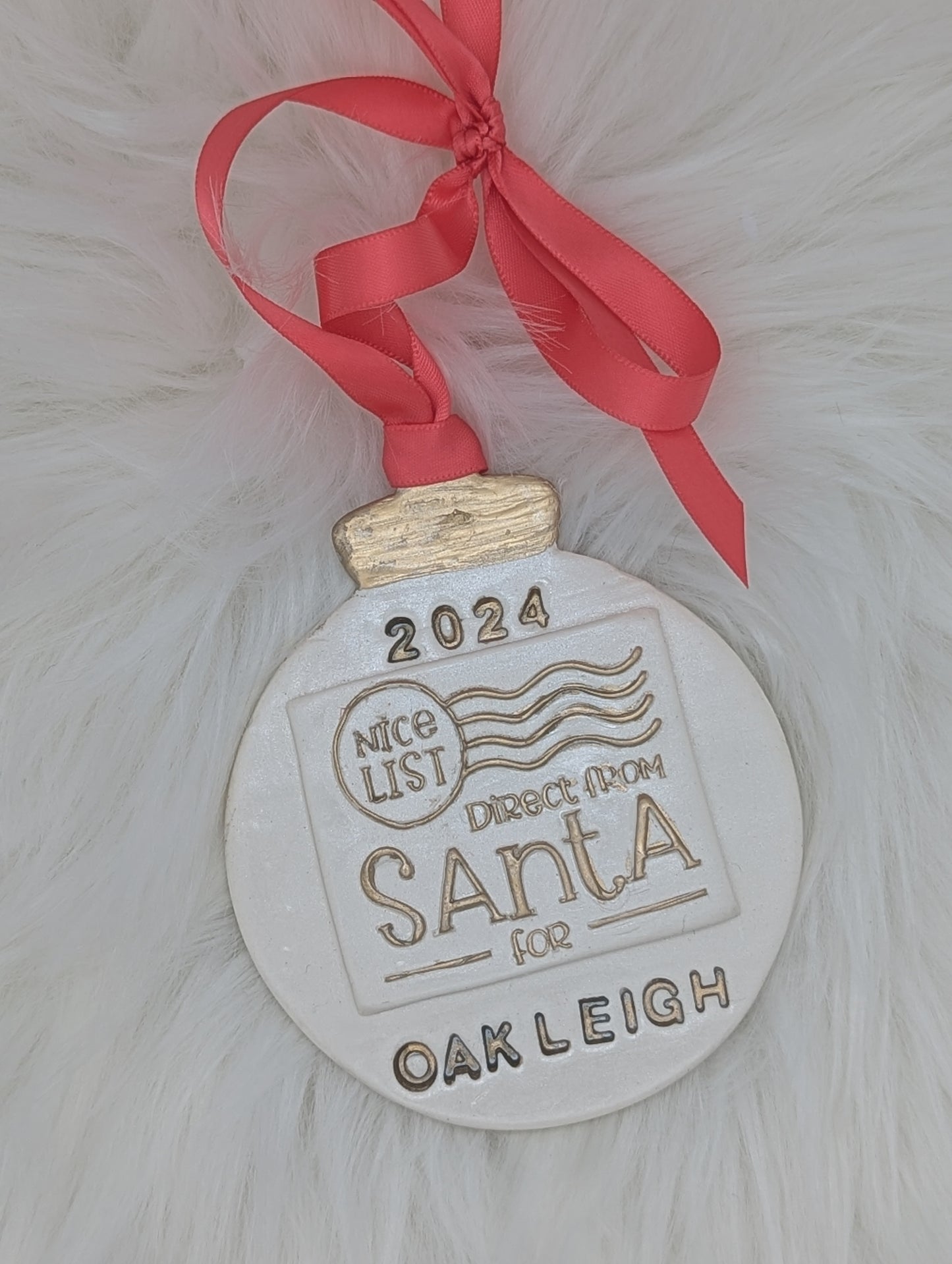 Custom Name & Year Christmas Ornament – Santa’s Nice List